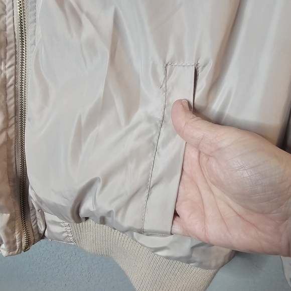 New Look‎ Womens Bomber Jacket Size 2X Beige Tan Neutral Casual - Picture 6 of 13
